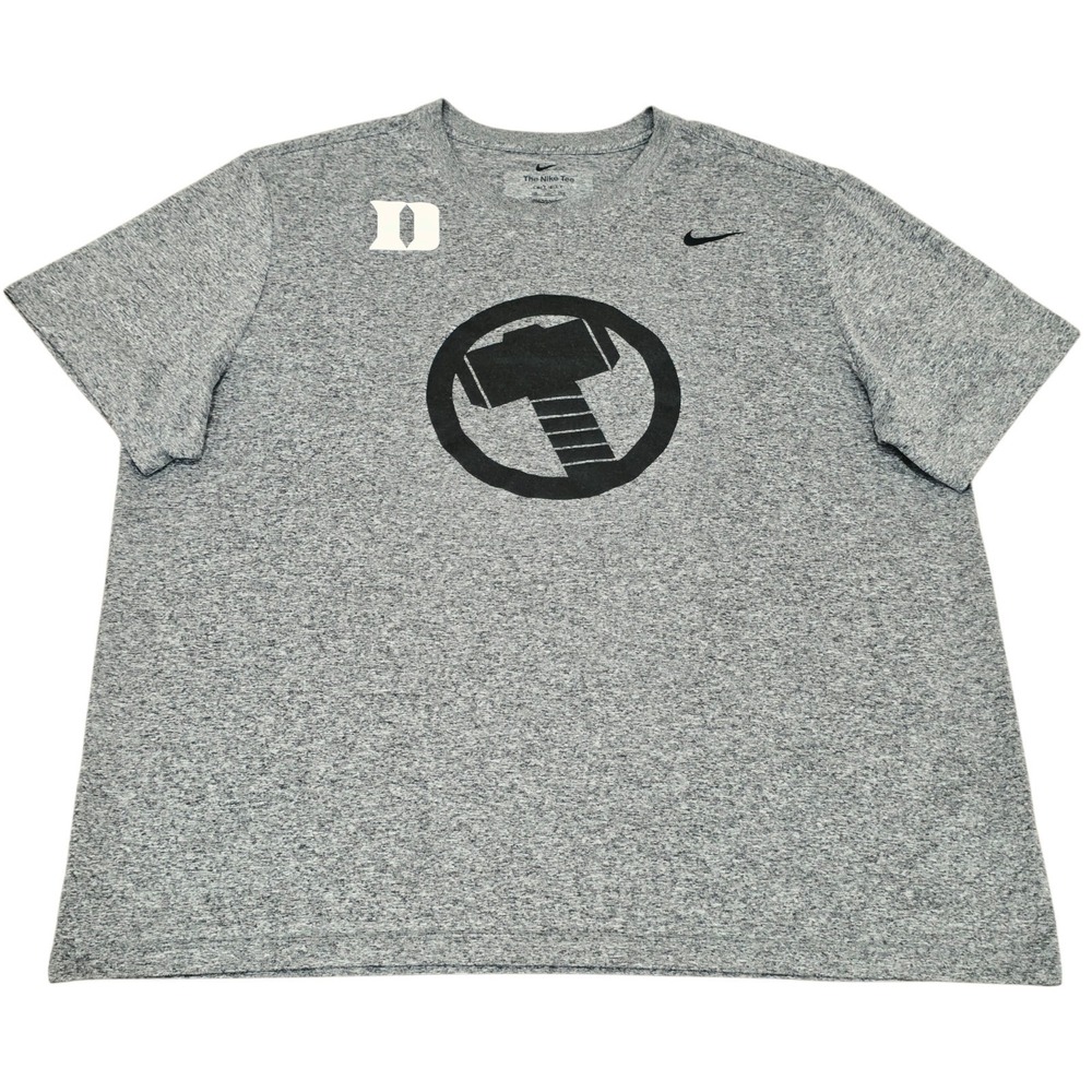 Nike Duke Blue Devils Football Player Issued Max Squat Smith Shirt XXL Gray